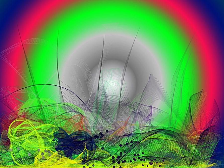 Abstract Photograph - Neon Woofer in Taffeta by Louise Mingua