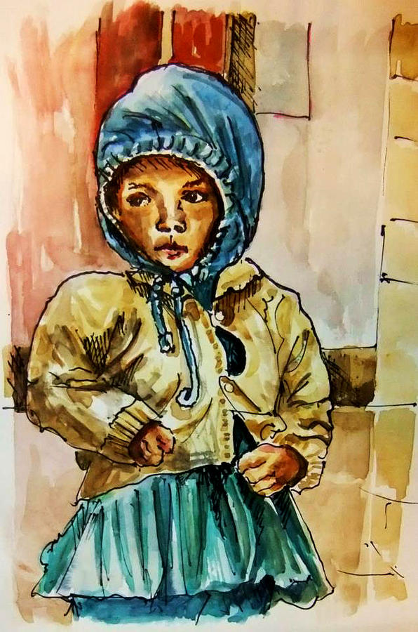 Nepali Street Child Painting by Paul Banham
