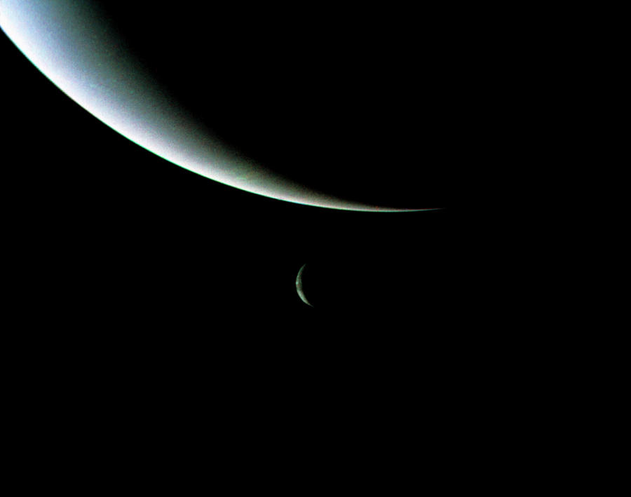 Neptune And Triton Photograph by Nasa/science Photo Library
