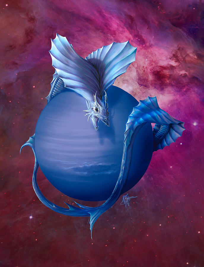 Dragon Digital Art - Neptune dragon by Rob Carlos