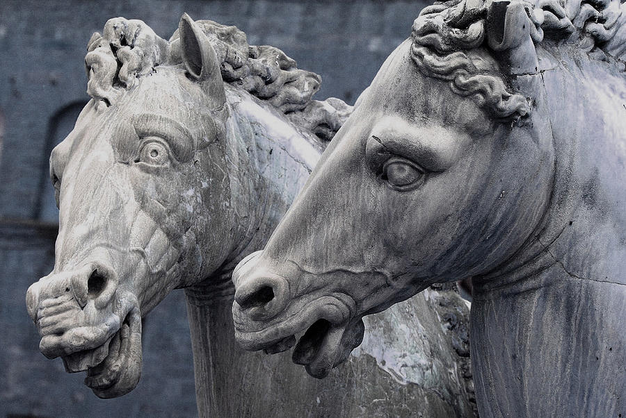 Neptune Fountain Horses Photograph by Jim Vance