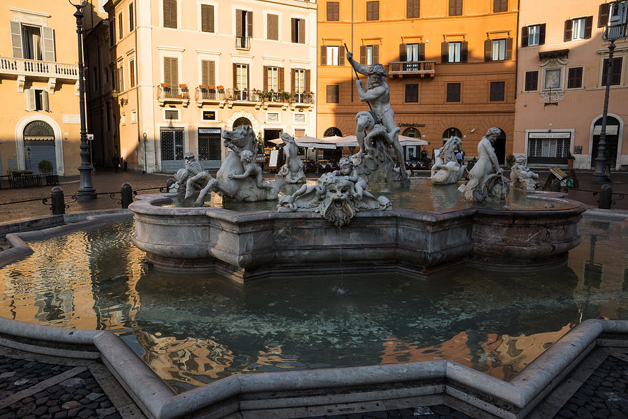 Neptune Fountain - Piazza Navona Rome Italy Photograph by Georgia Mizuleva