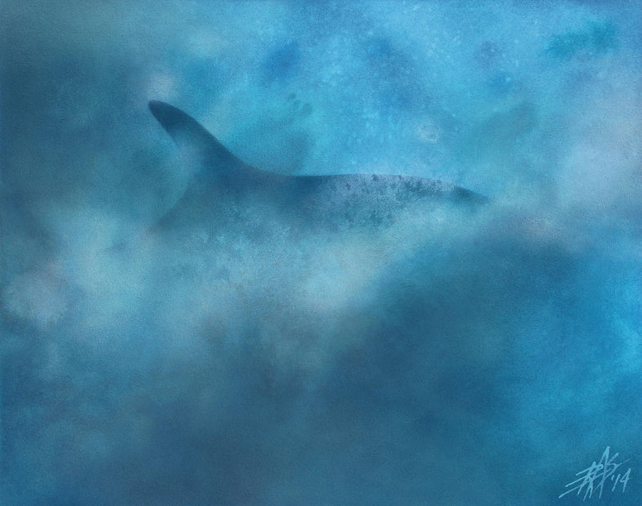 Nereid or Fin Whale off of Newport Beach Painting by Robin Street-Morris