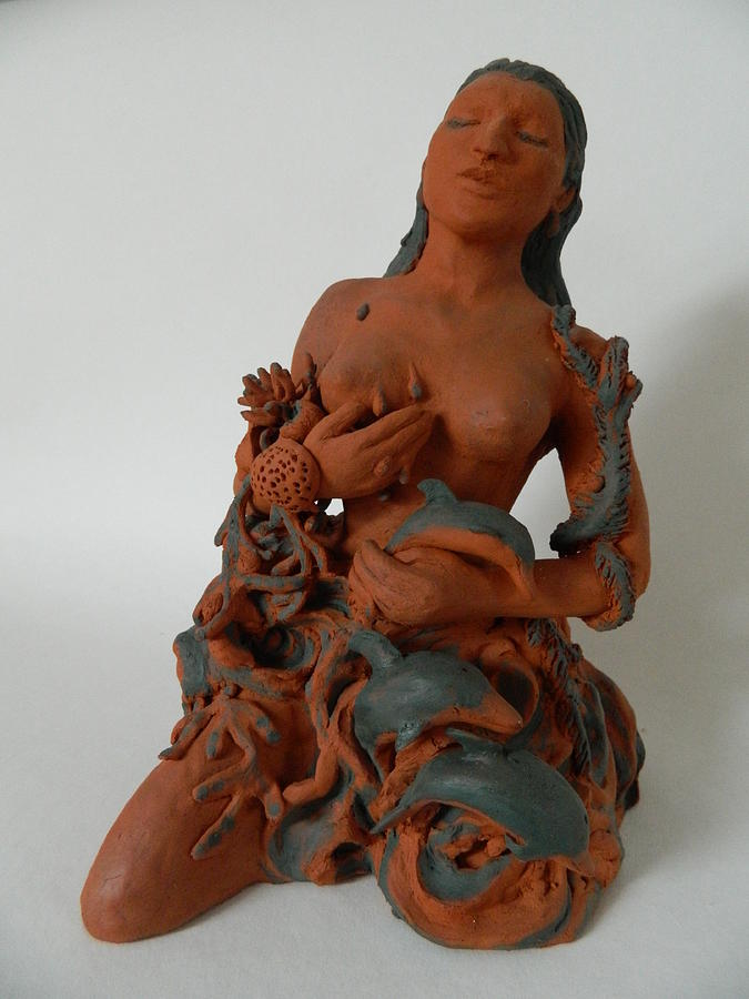 Mermaid Sculpture - Nereide by Keramik Sonnenscheindesign