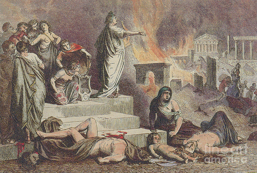 Nero And The Great Fire Of Rome, 64 Ad Photograph by Photo Researchers