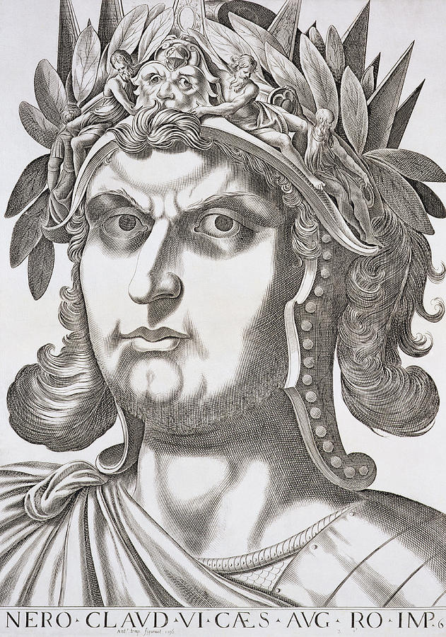 Portrait Drawing - Nero Caesar , 1596 by Italian School