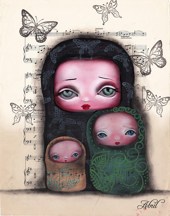 Nesting Dolls Painting by Abril Andrade