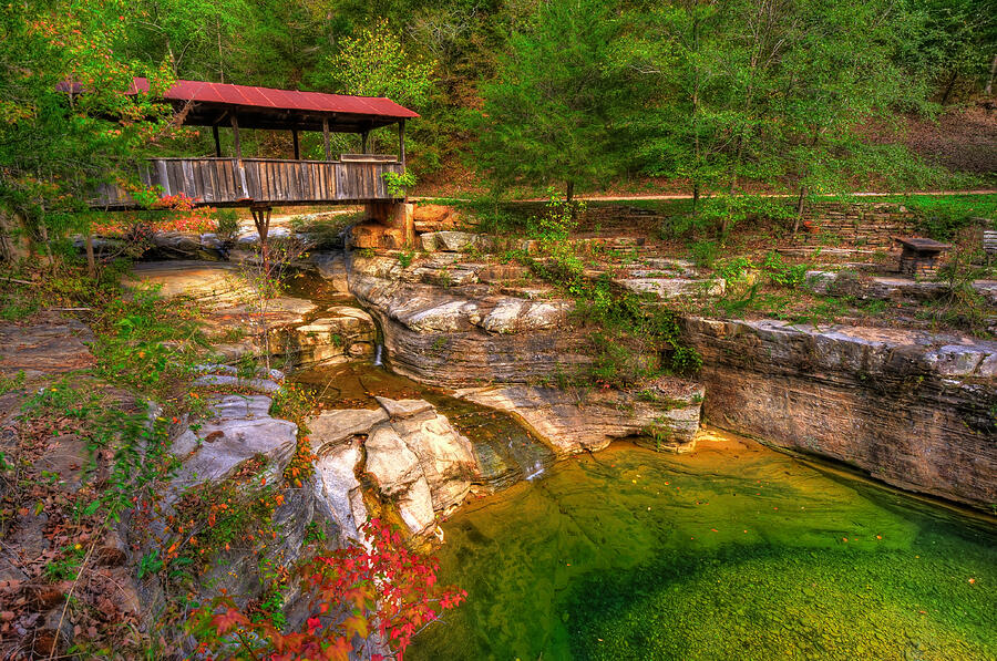 Covered Bridge in Spring - Ponca Arkansas Photograph by Gregory Ballos