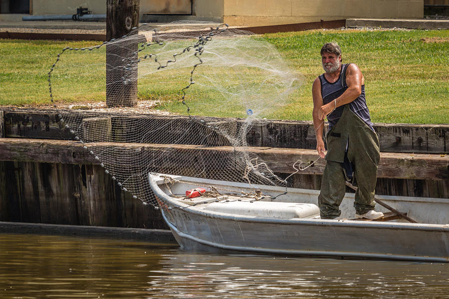 Net Fishing in Delcambre LA Photograph by Gregory Daley  MPSA