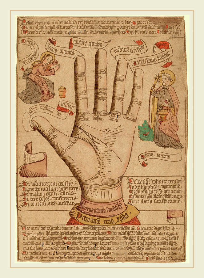 1466 Drawing - Netherlandish 15th Century, The Hand As The Mirror by Litz Collection