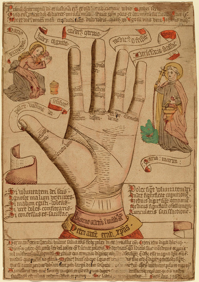 Rose Drawing - Netherlandish 15th Century, The Hand As The Mirror by Quint Lox