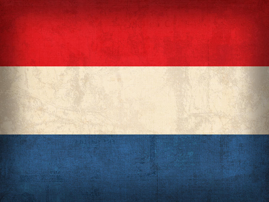 Netherlands Flag Vintage Distressed Finish Mixed Media by Design Turnpike