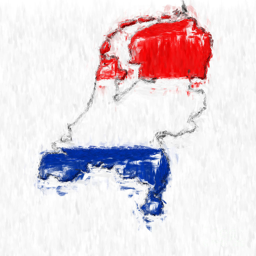 Netherlands Painted Flag Map Photograph by Antony McAulay