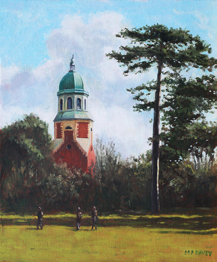 Netley Hospital Chapel at Weston Shore Painting by Martin Davey