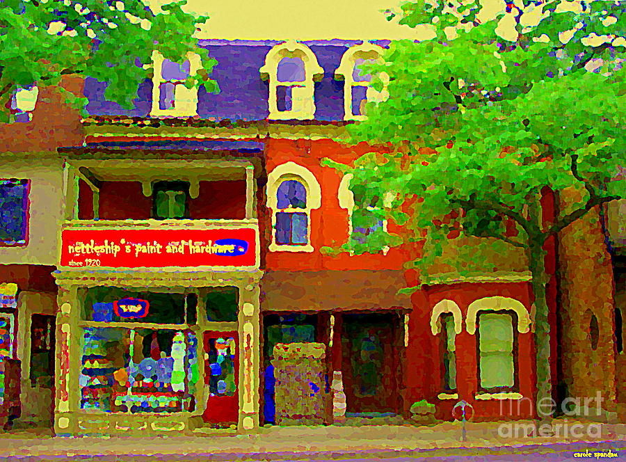 Nettleships Paint And Hardware Store Cabbagetown Paintings Of Toronto City Scenes Carole Spandau Art Painting by Carole Spandau