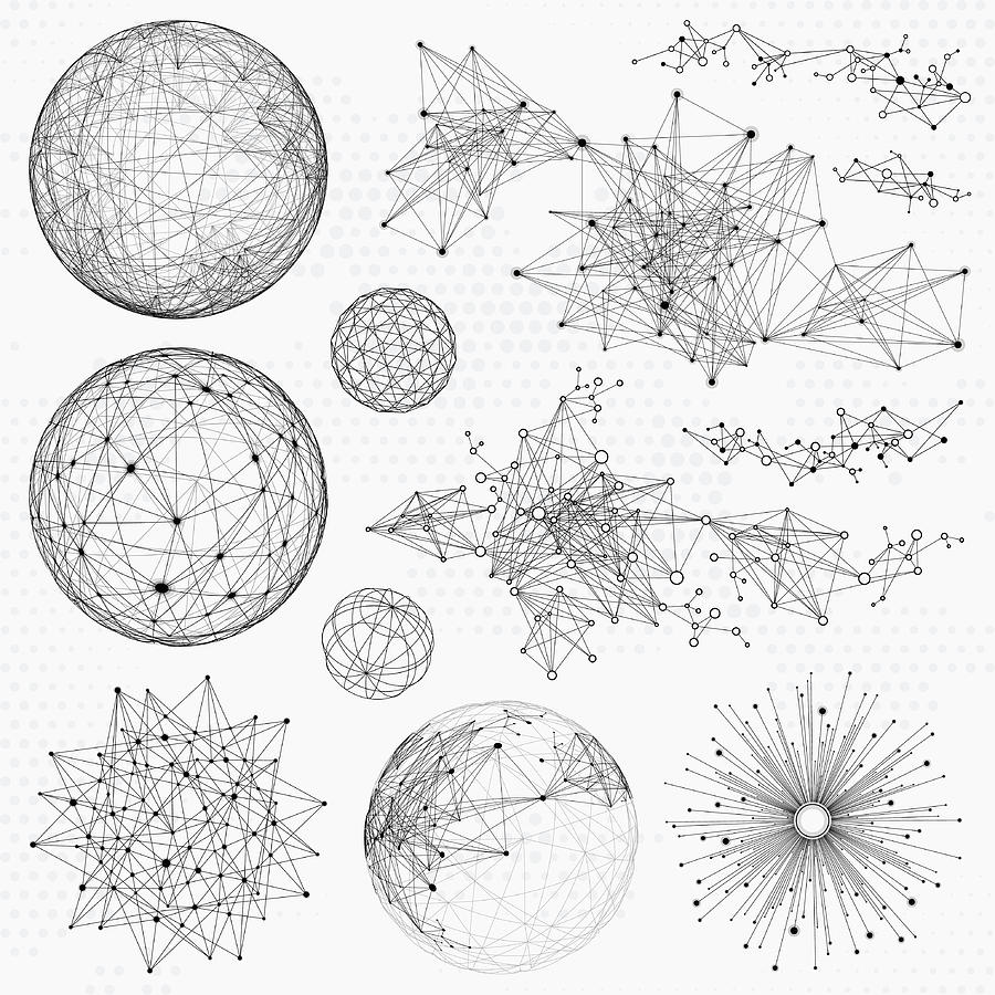Network Design Elements Digital Art by Aleksandarvelasevic