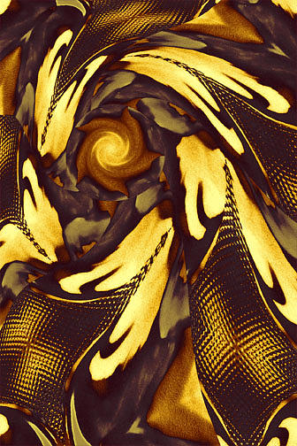 Abstract Digital Art - Network in Gold and Brown by Linda Phelps