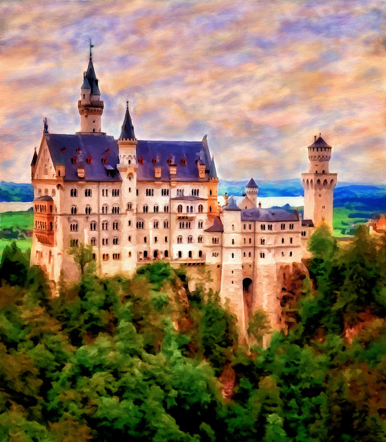 Neuschwanstein Castle Painting by Michael Pickett