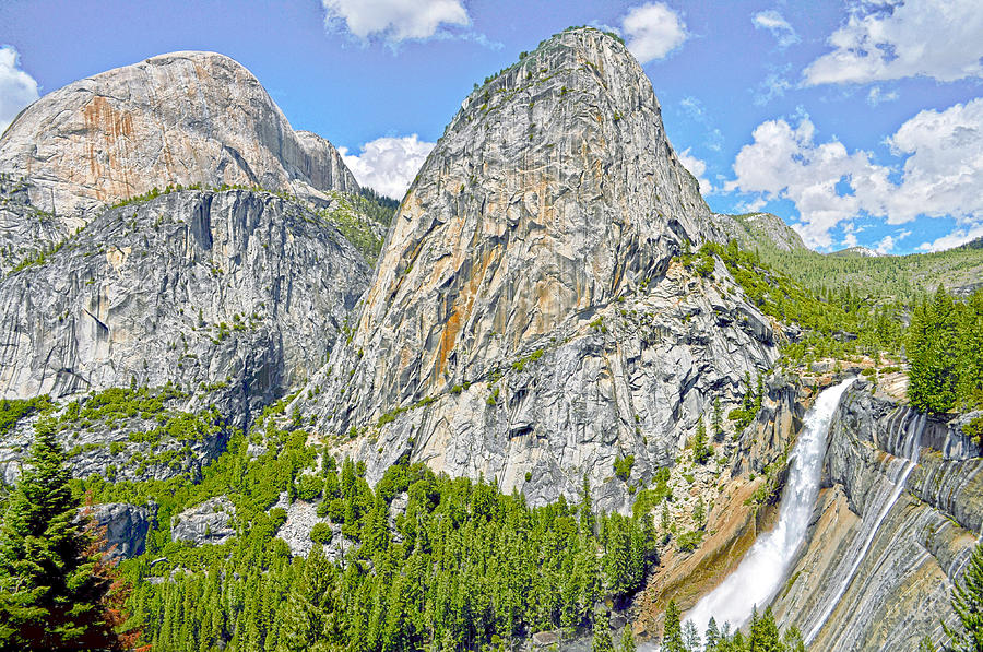 Nevada Fall in June Finery Photograph by Steven Barrows