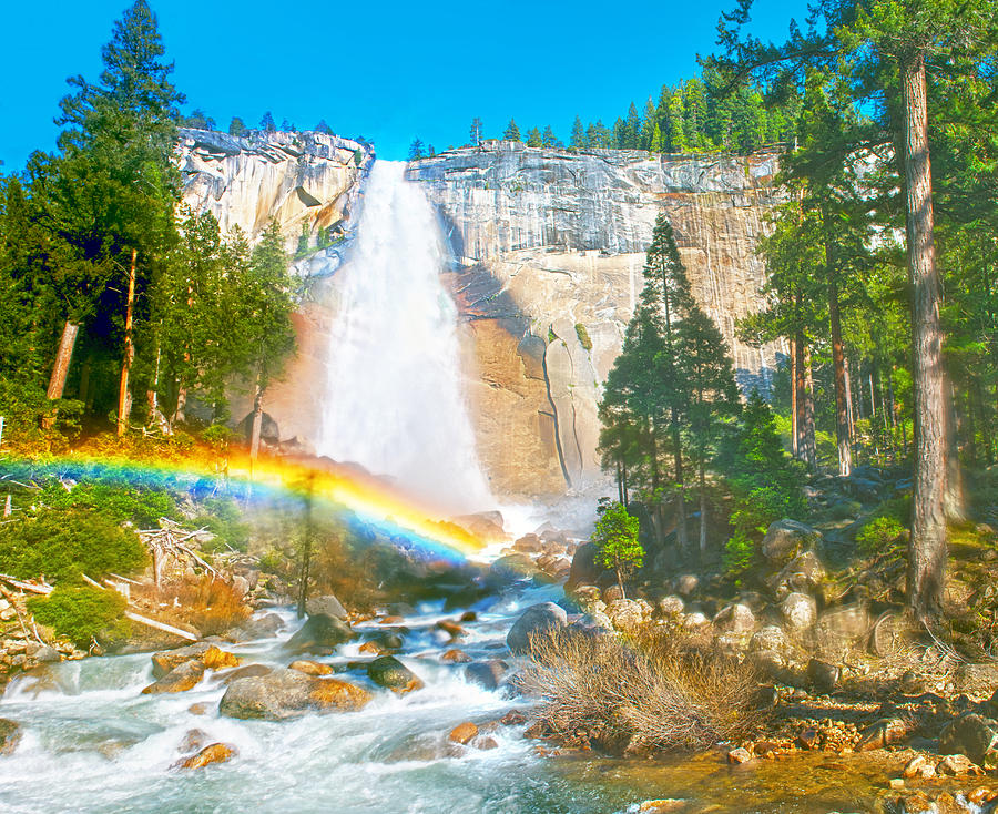 Nevada Fall In Late Afternoon Digital Art by Steven Barrows