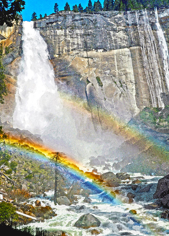 Nevada Fall Yosemite National Park Digital Art by Steven Barrows