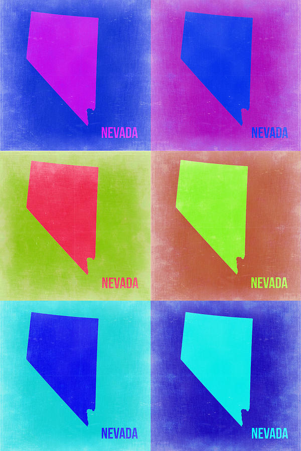 City Maps Painting - Nevada Pop Art Map 2 by Naxart Studio