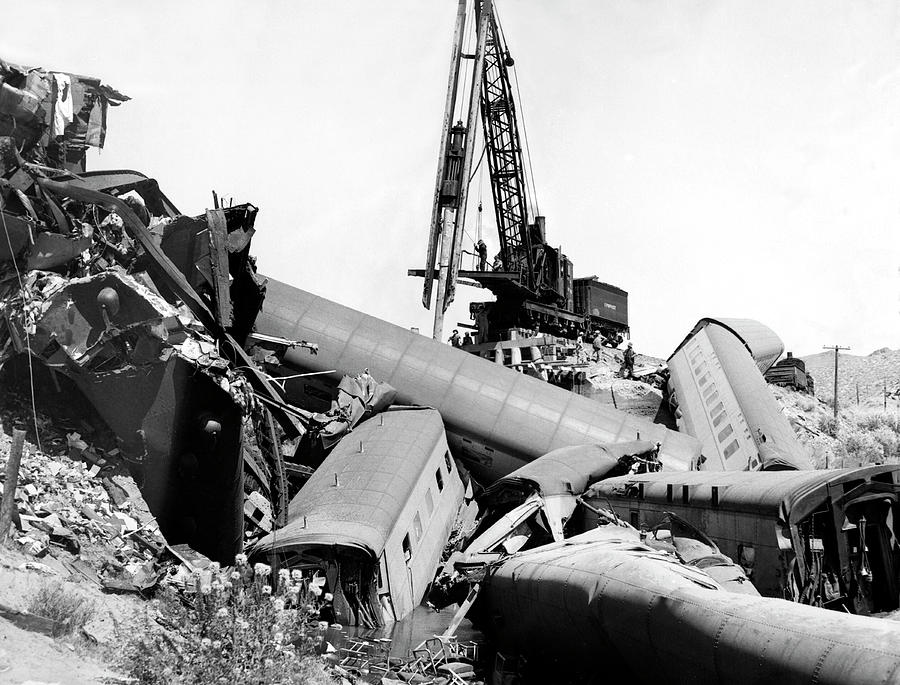 Nevada Train Wreck Photograph by Underwood Archives Fine Art America