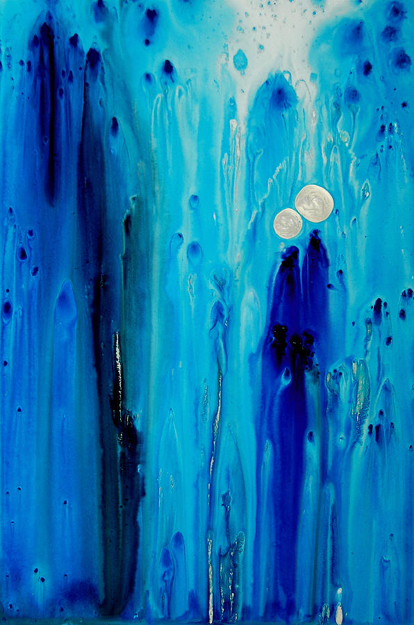 Blue Painting - Never Alone By Sharon Cummings by Sharon Cummings