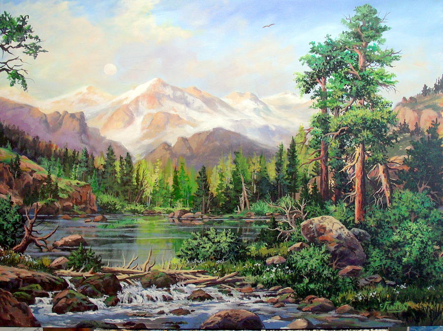Mountains Painting - Never Summer Range by W Scott Fenton Mountains Painting - Never Summer Range by W Scott Fenton