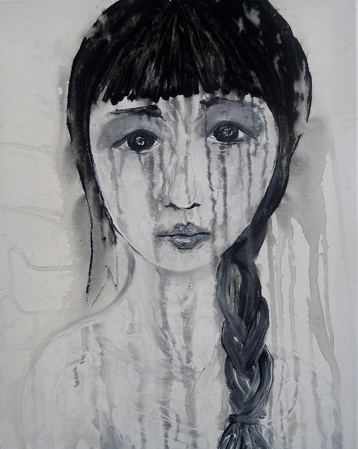 Black And White Painting - Never Tell by Laura Carter