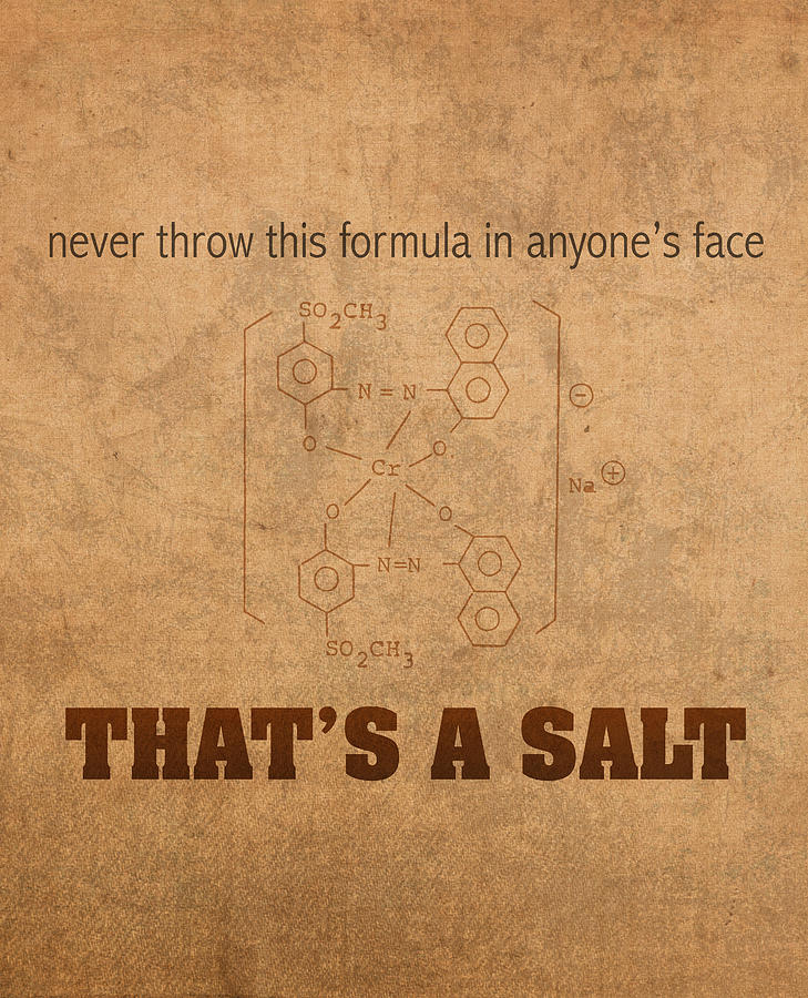 Science Mixed Media - Never Throw This Formula in Anyones Face Thats a Salt Humor Poster by Design Turnpike