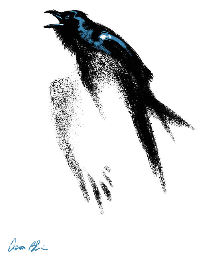Nevermore  - Raven Digital Art by Aaron Blaise