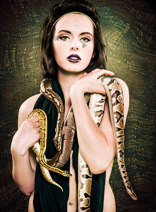 New Age: Spirtitual Woman Holding Snakes Photograph by Renphoto