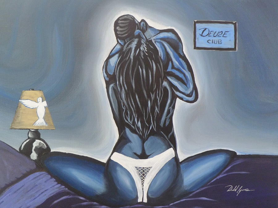 Nude Painting - New Blue Love by Donald Lyons