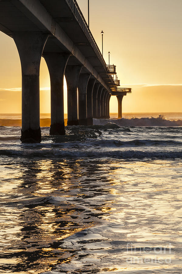 Landscape Photograph - New Brighton Pier Christchurch New Zealand by Colin and Linda McKie