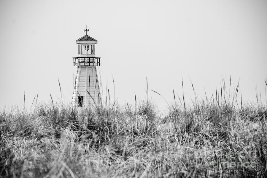 Black And White Photograph - New Buffalo Lighthouse in Southwestern Michigan by Paul Velgos