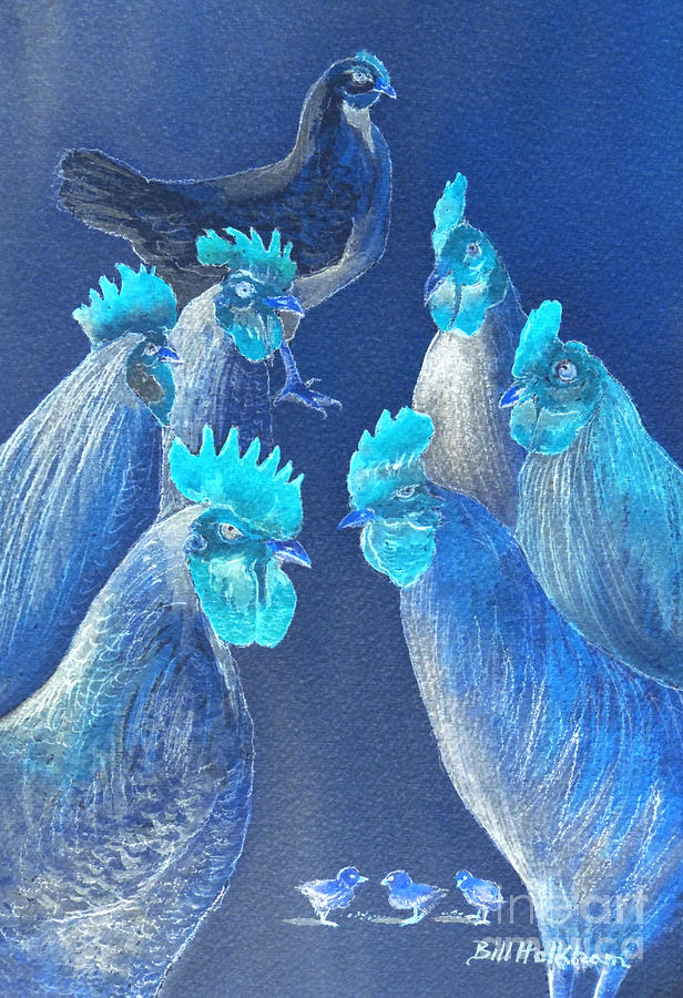 New Chick On The Block In Blue Digital Art by Bill Holkham
