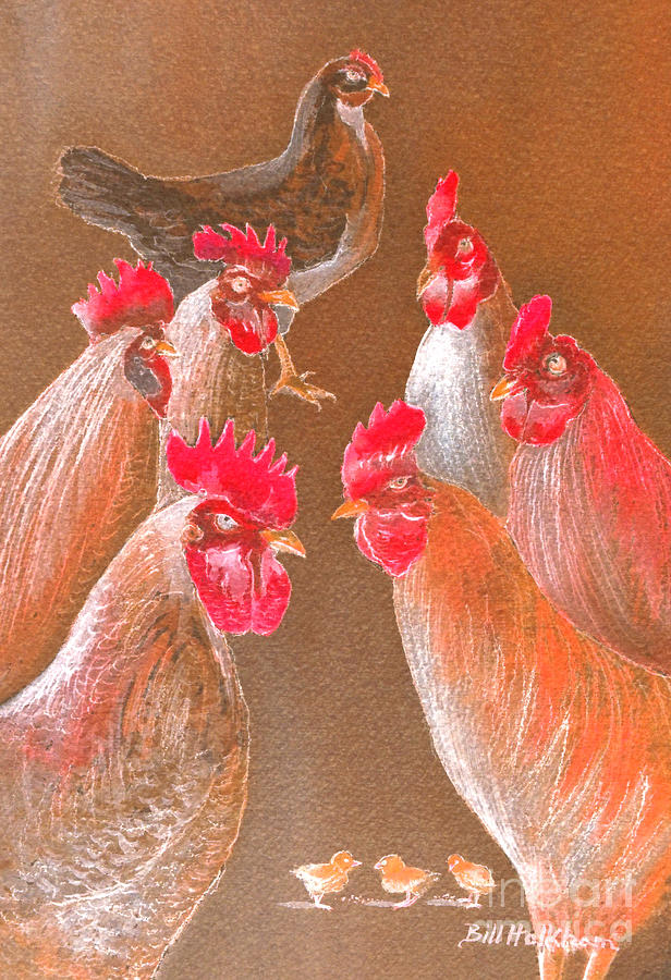 New Chick On The Block-Reds Painting by Bill Holkham