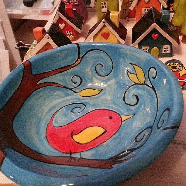 New Clay Bowl With Whimsical Bird Photograph by Beth Macre