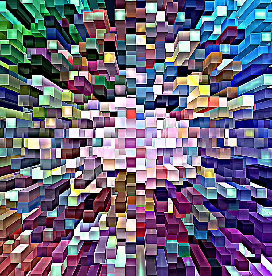 Abstract Digital Art - New Colors on The Blocks by Kellice Swaggerty