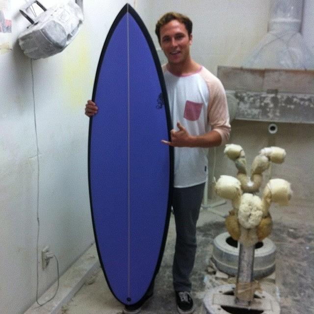 Surfboards Photograph - New Custom For Cj A Twin Fin Wing Round by Paul Carter