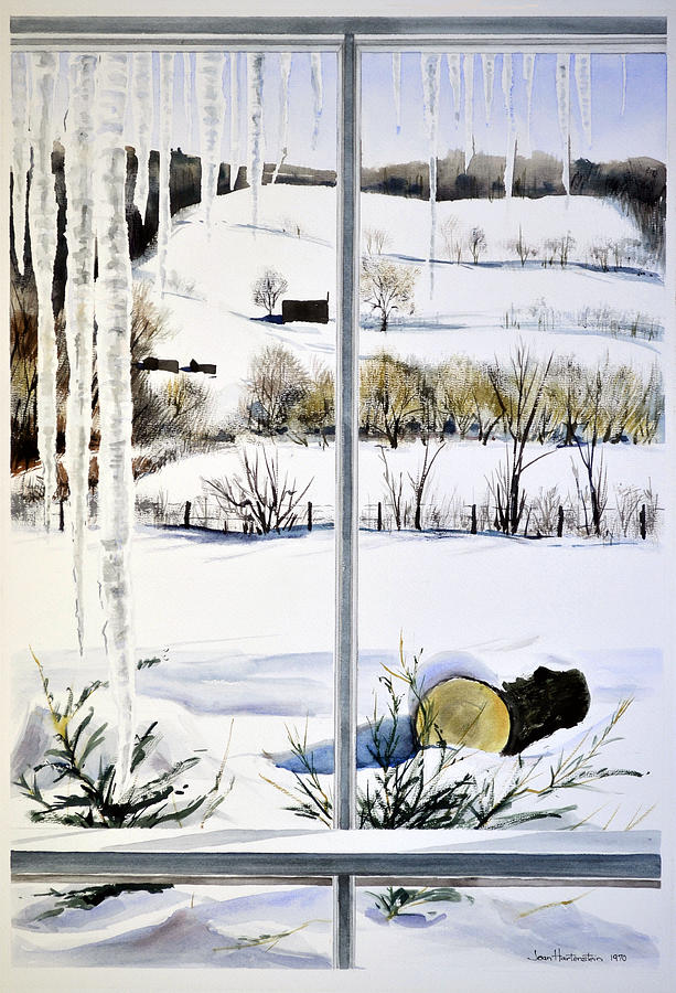 Tree Painting - New Day New Snow by Joan Hartenstein