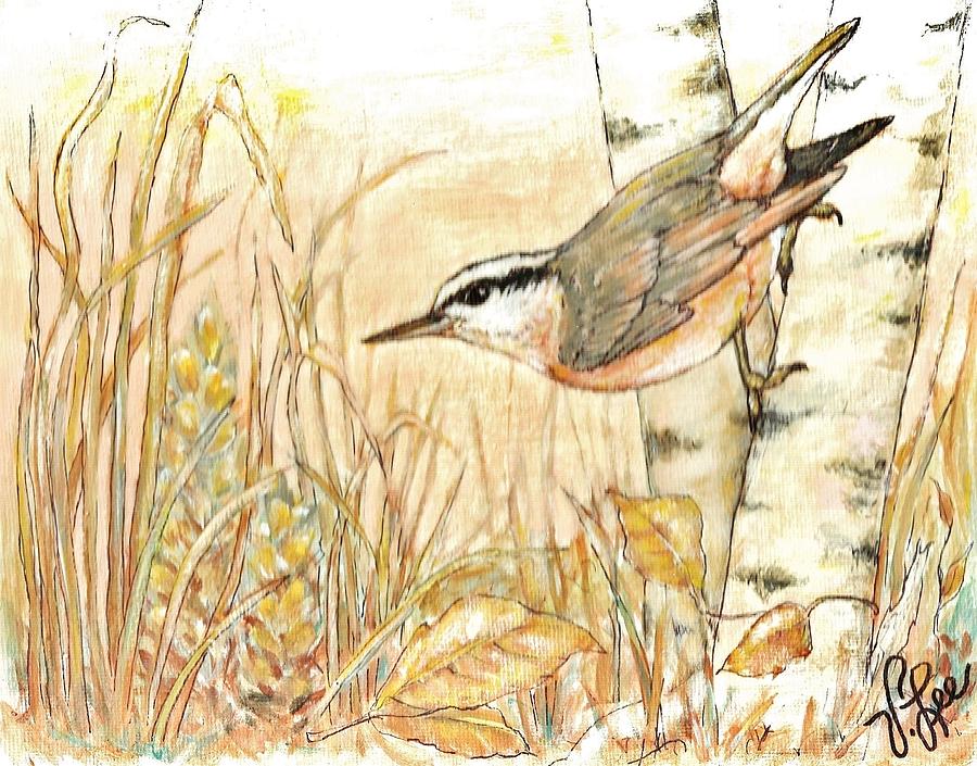 New Day Nuthatch Painting by VLee Watson