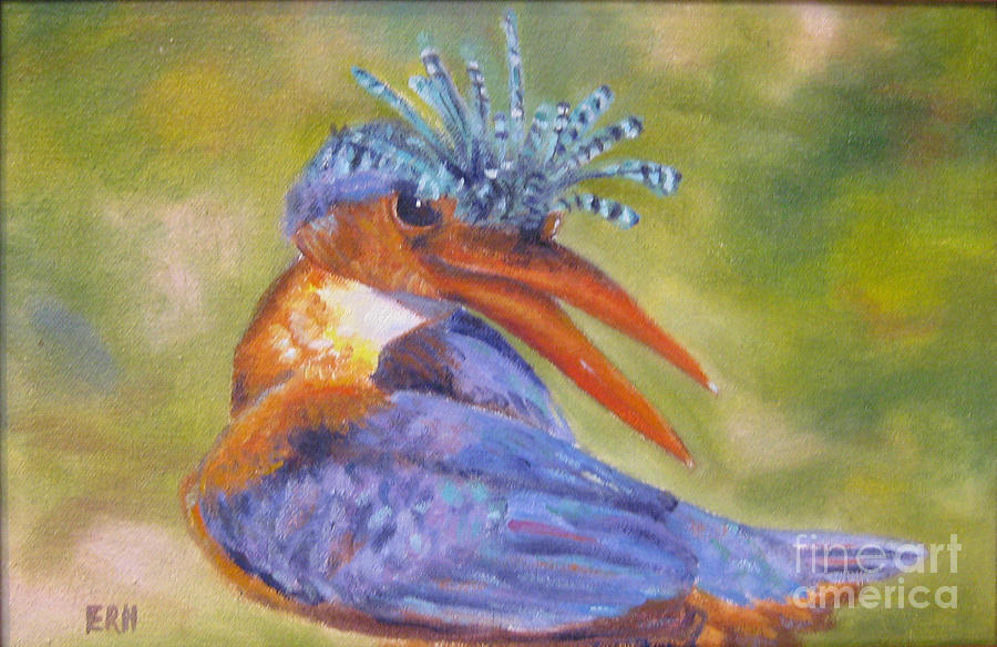 Kingfisher Painting - New Do by Elizabeth Rieke Hefley