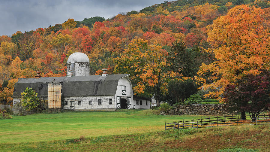 Barnyard Photograph - New England Barn Autumn by Bill Wakeley