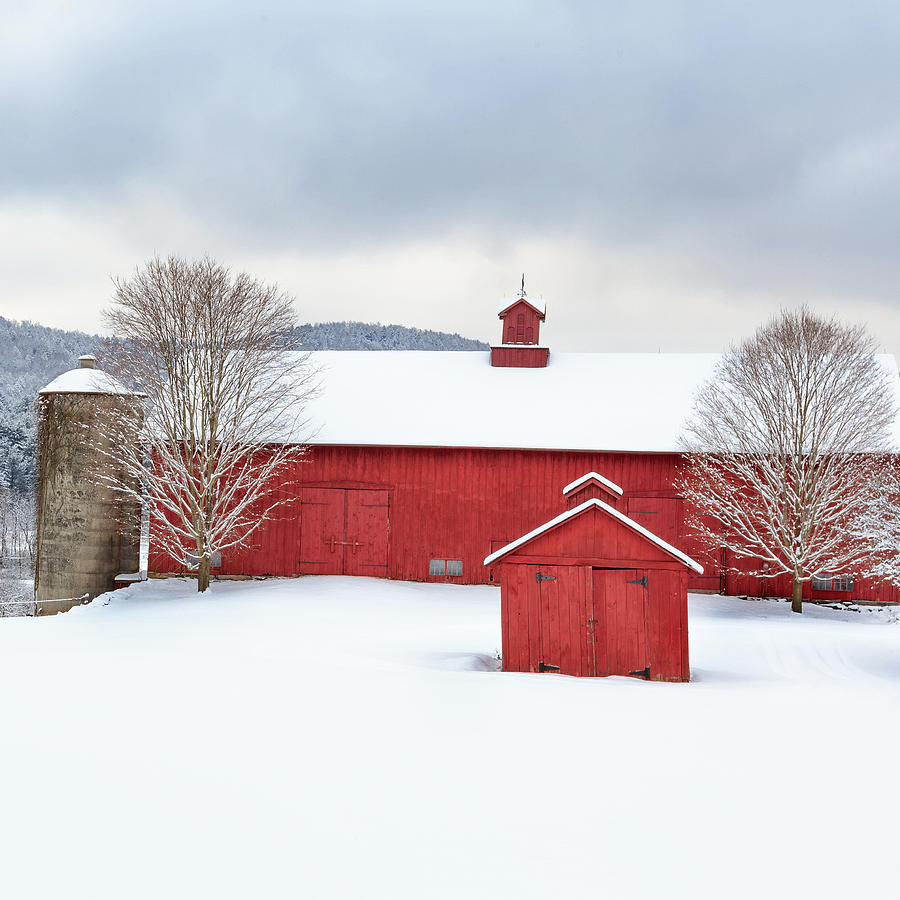 Barn Photograph - New England Barns Square by Bill Wakeley