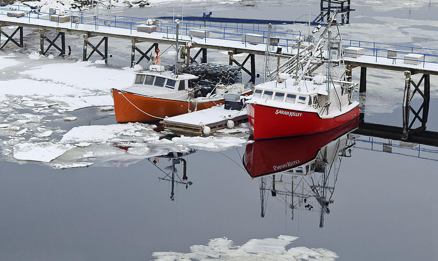 New England Boats in Winter Photograph by Rick Mosher