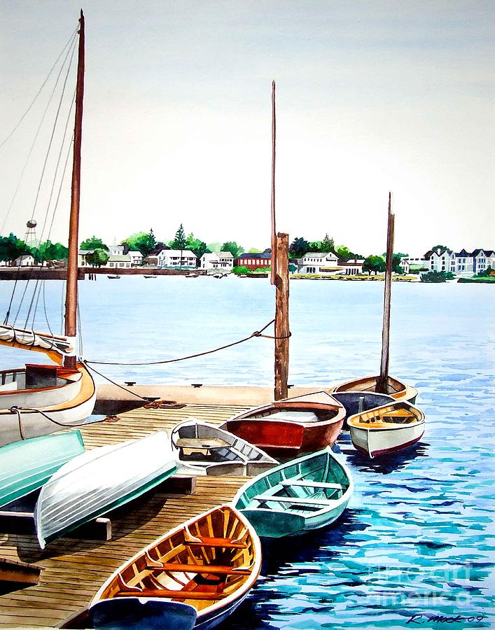New England Boats Painting by Rick Mock