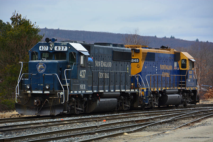 New England Central Engines 3845 and 437 Photograph by Mike Martin
