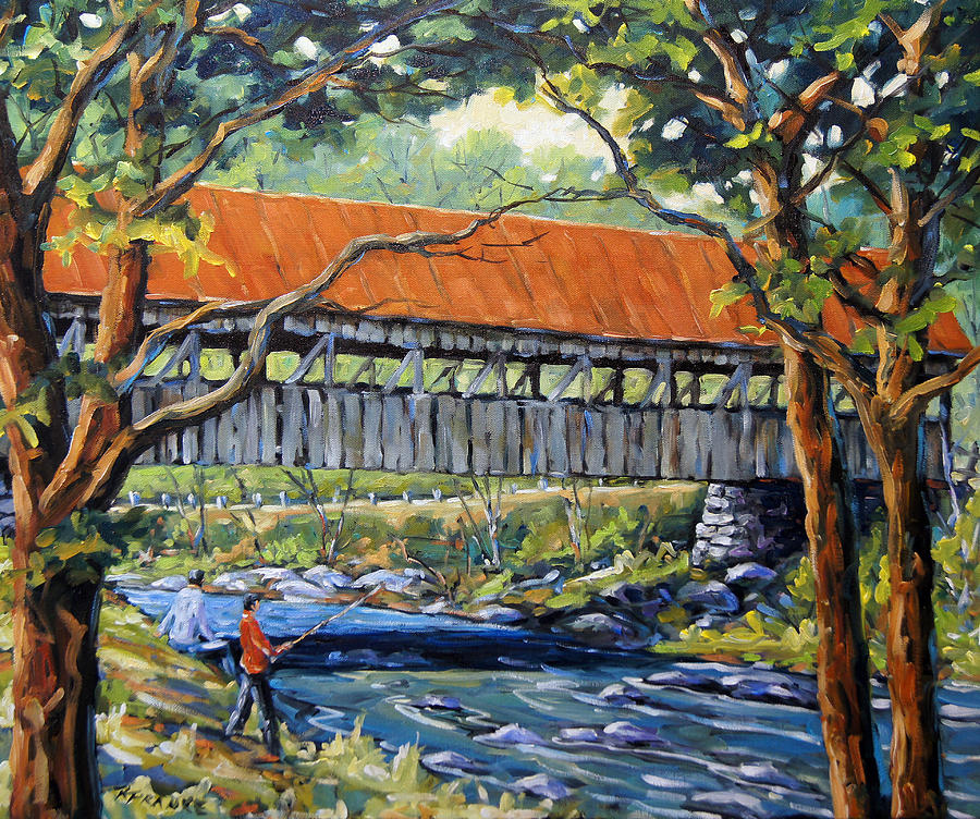 New England Covered Bridge by Prankearts Painting by Richard T Pranke